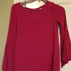 NWT GB Girls Pink Bell Sleeves Blouse M